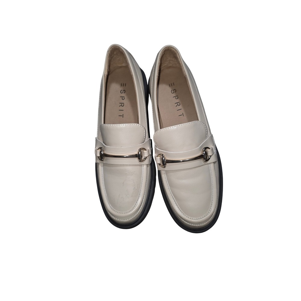 Esprit Alina Bit Loafers Cream Gold Horsebit Lug Sole Mens 6M E3AIN2N